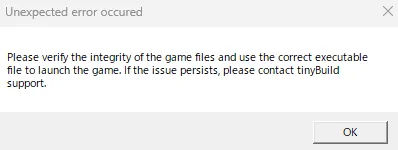 SAND: Raiders of Sophie の Unexpected error occurred ダイアログ